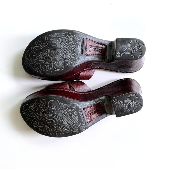 born open toe leather slip on clog sandals - size 7 - Picture 7 of 7